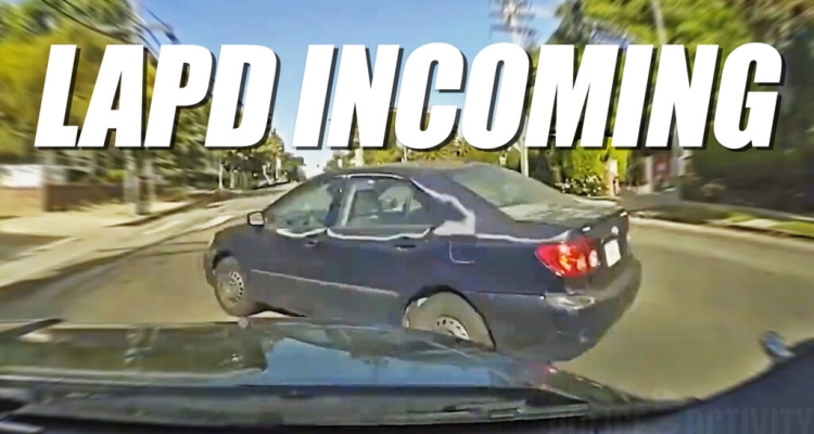 Los Angeles Police Department Patrol Car Rushes Towards