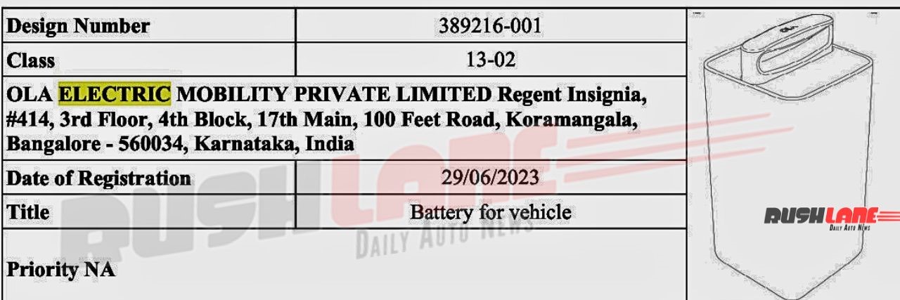 Ola gets patent for replaceable batteries