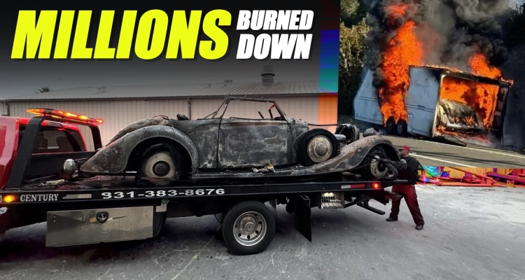 Another Rare Classic Burns In Trailer Leaving Monterey, This Time A $2M Hispano-Suiza