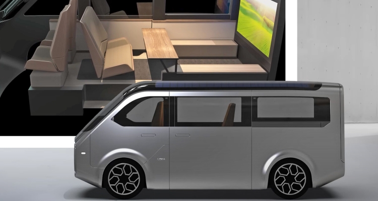 Sharp And Foxconn Team Up On An Electric Minivan With A 65-Inch Rear Display