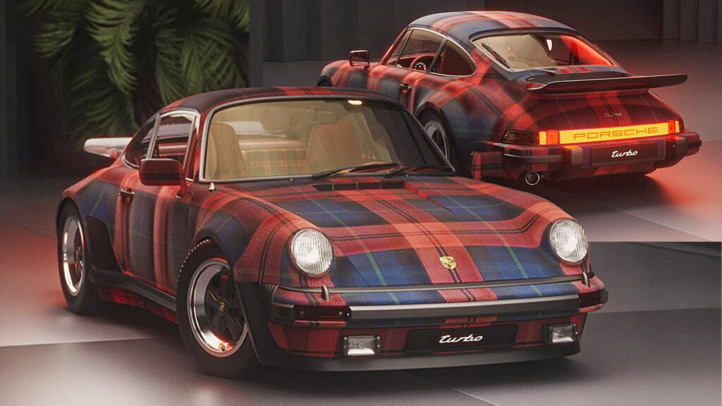  Porsche 930 Turbo plaid interior tempts you to buy new celebratory merchandise