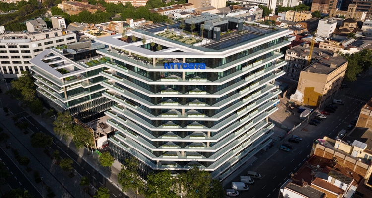 aerial of building that looks like stacked layers