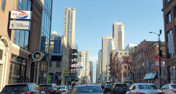 Chicago street with cars