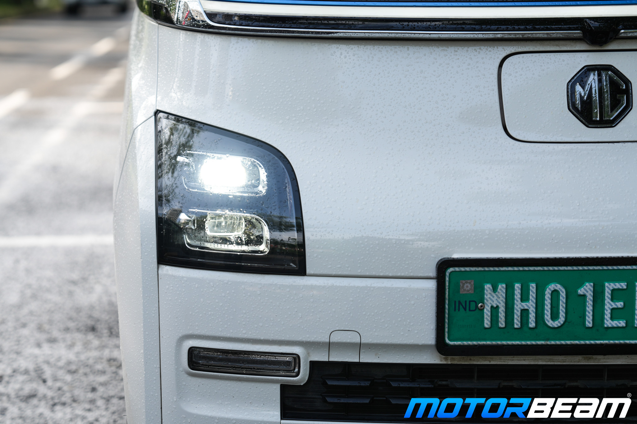 The LED headlights are bright and illuminate the road well.