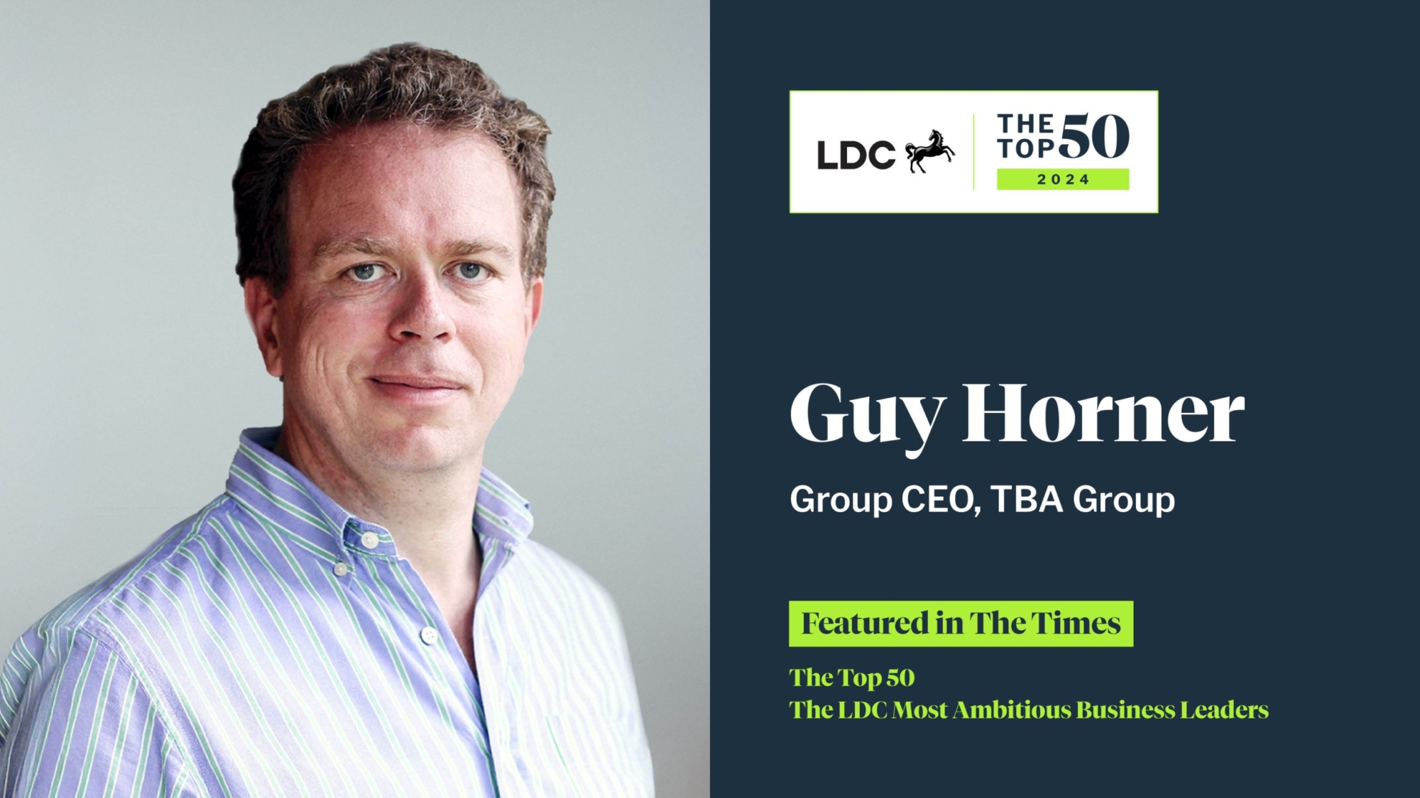 TBA Group CEO Guy Horner named one of Britain's Top 50