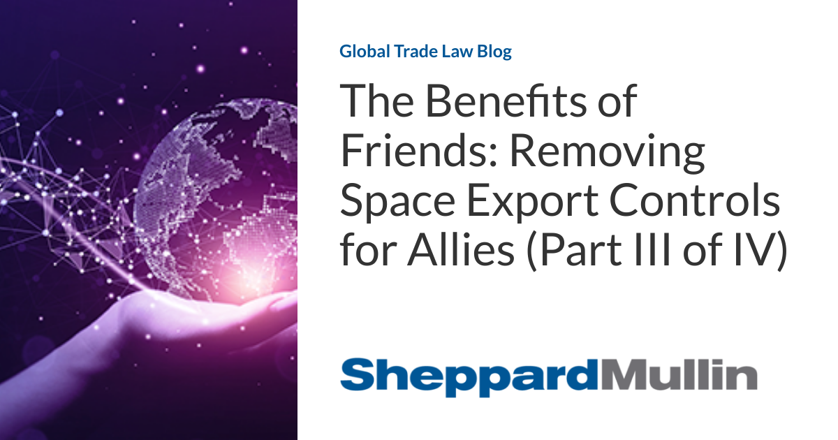 Friendly Benefits: Lifting Space Export Controls