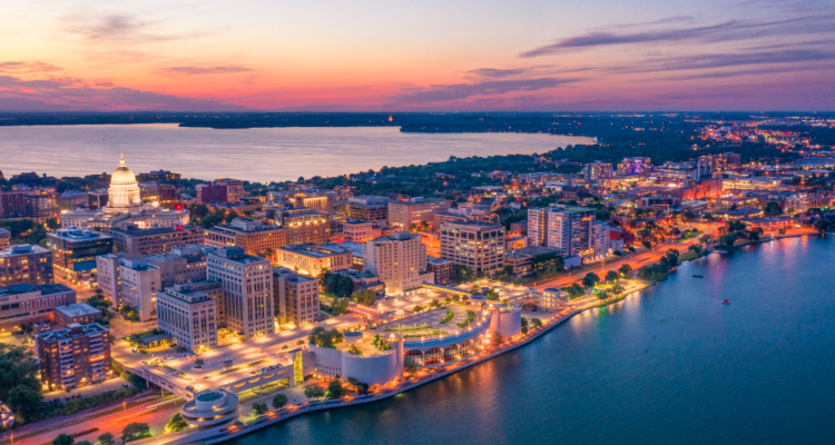 Madison, Wisconsin—including the Monona Terrace Community and Convention Center on Lake Monona