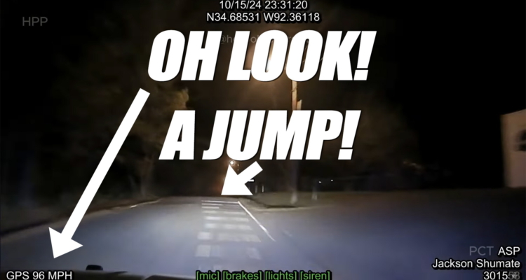 Arkansas State Police Jump Charger At 100 Mph, Lose Suspect, And Break Their Car