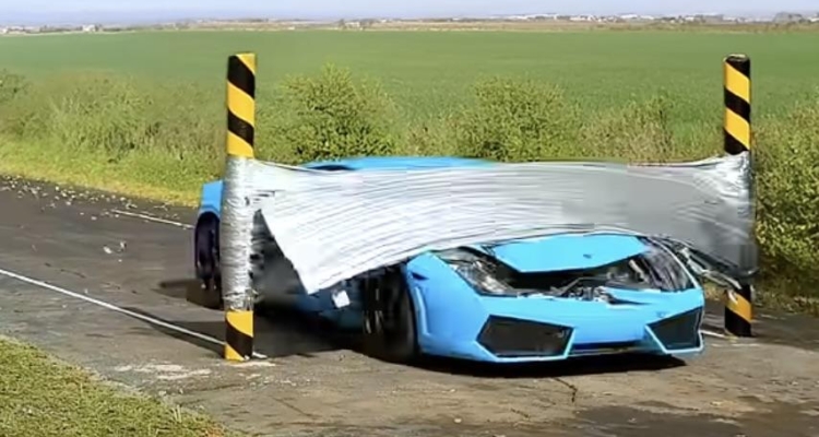 How much tape does it take to destroy a Lamborghini?