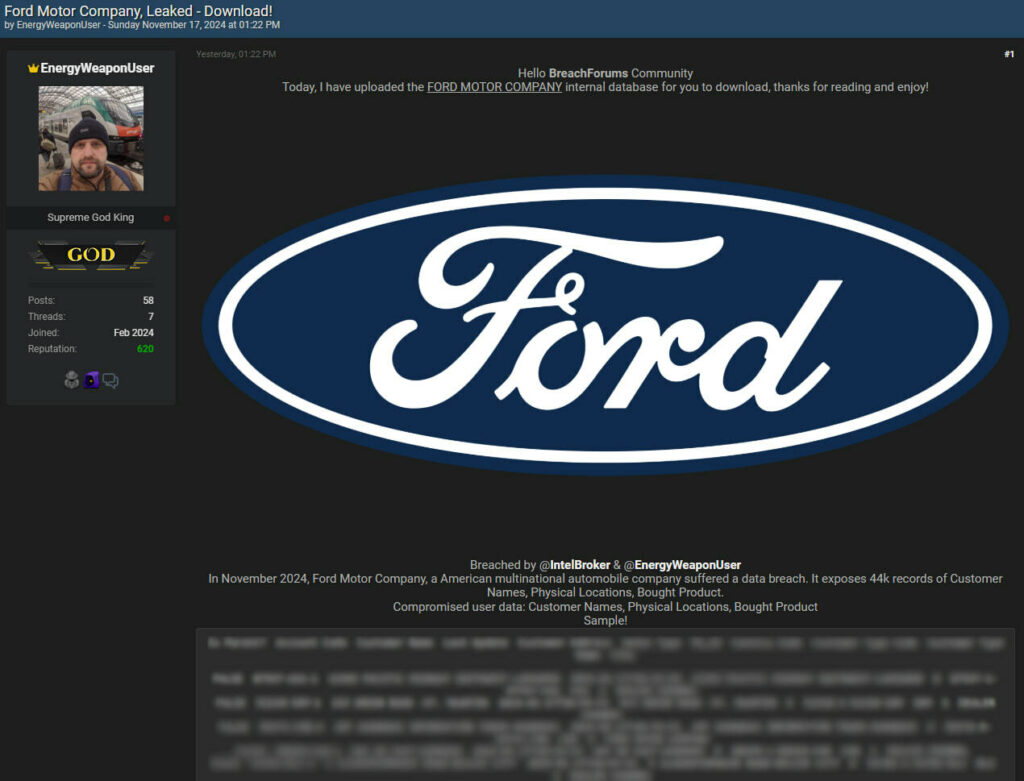  Ford refutes hacker breach of 44,000 customer records, Mazda reacts to security breach