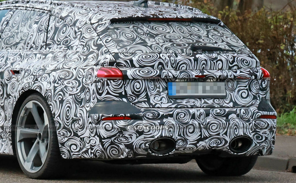  2026 Audi RS5 Avant shows off hybrid engine's oval exhaust pipes