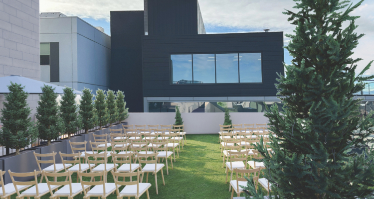 Rendering of The Peak rooftop venue at Halcyon, a hotel in Cherry Creek