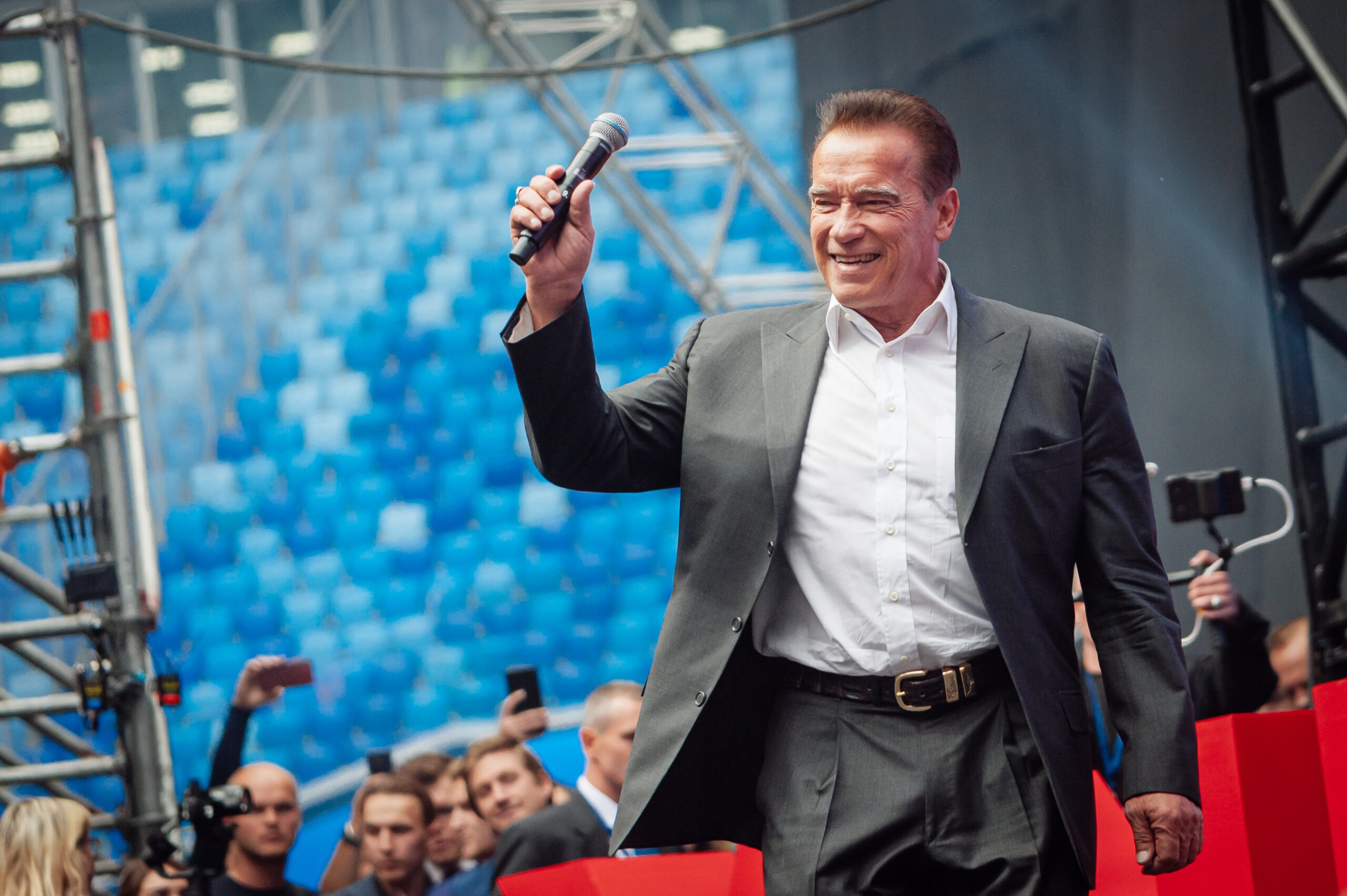 Celebrity Arnold Schwarzenegger serves as event speaker