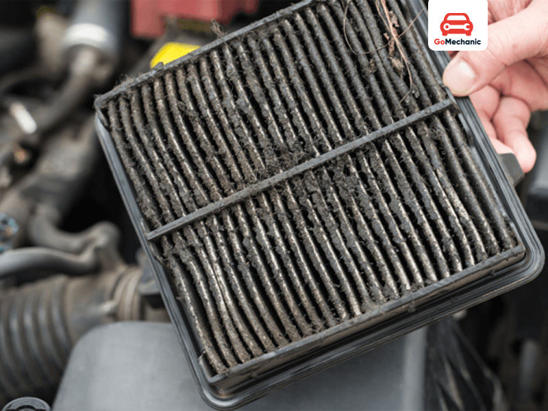 Air filter is dirty and clogged