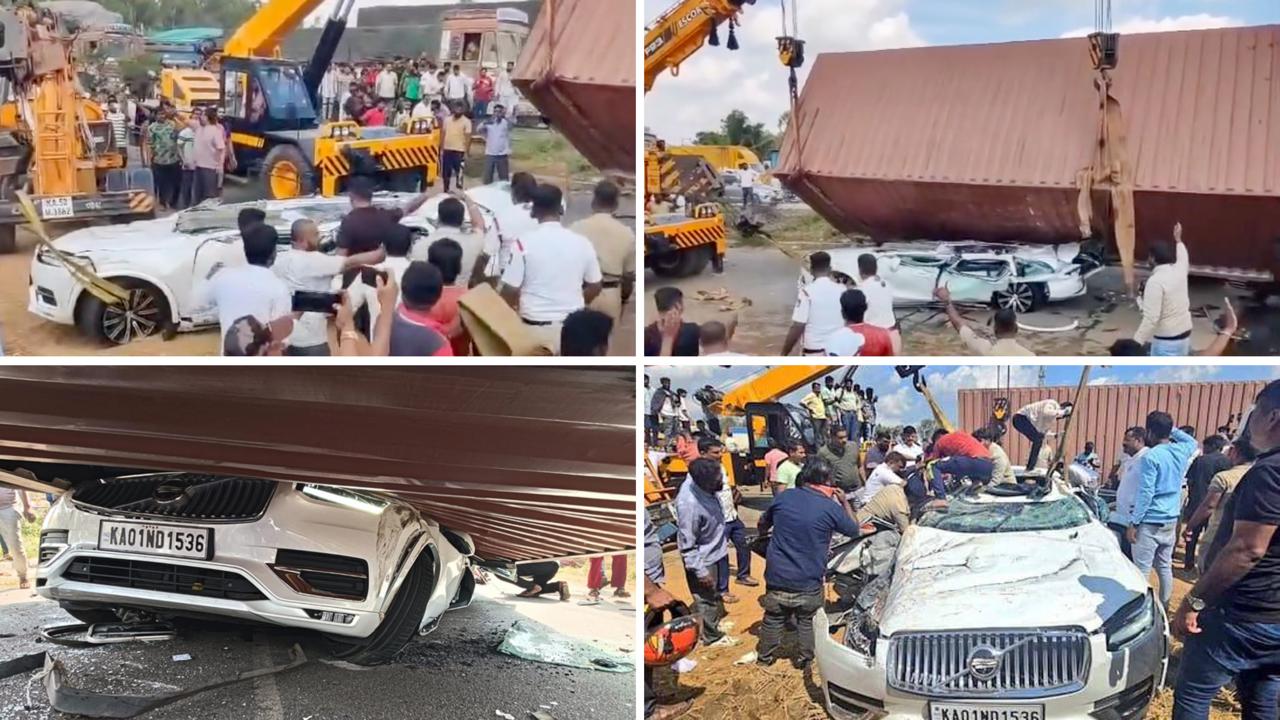 Bengaluru Tragedy - Container falls on Volvo XC90, six