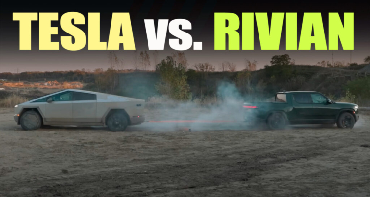 Rivian R1T beats Tesla Cybertruck in a tug-of-war