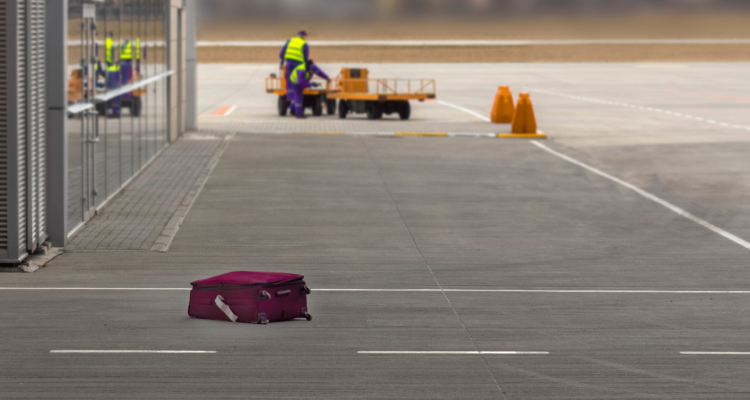 Suitcase lost by the airport staff