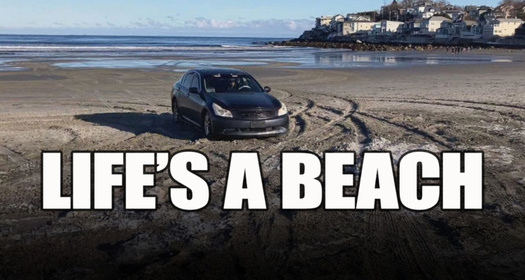 Infiniti Driver Takes Beach Donuts Too Far, Nearly Adds Pedestrians To The Menu