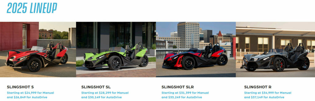  2025 Polaris Slingshot labeled fresh appearance and power bumps for 10 years