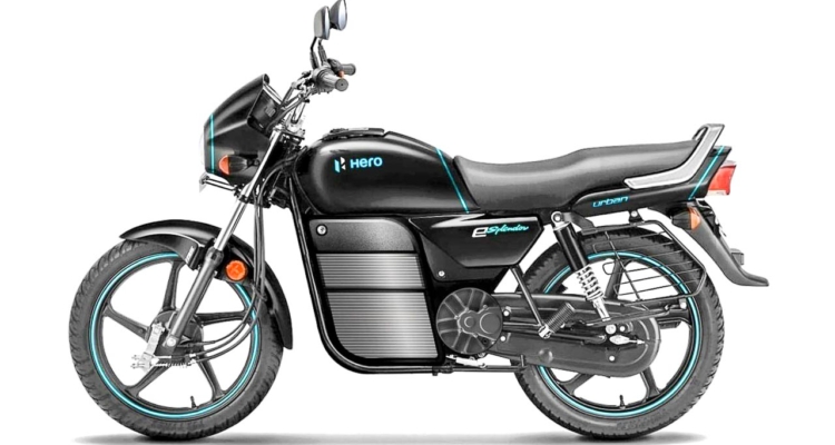 Hero Splendor Electric Motorcycle Render