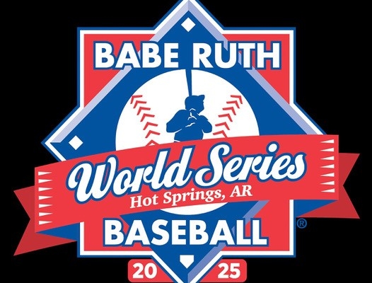 A black, red, and white Babe Ruth World Series logo.