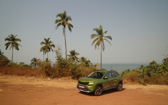 Skoda Kylaq Olive Gold GReen Goa