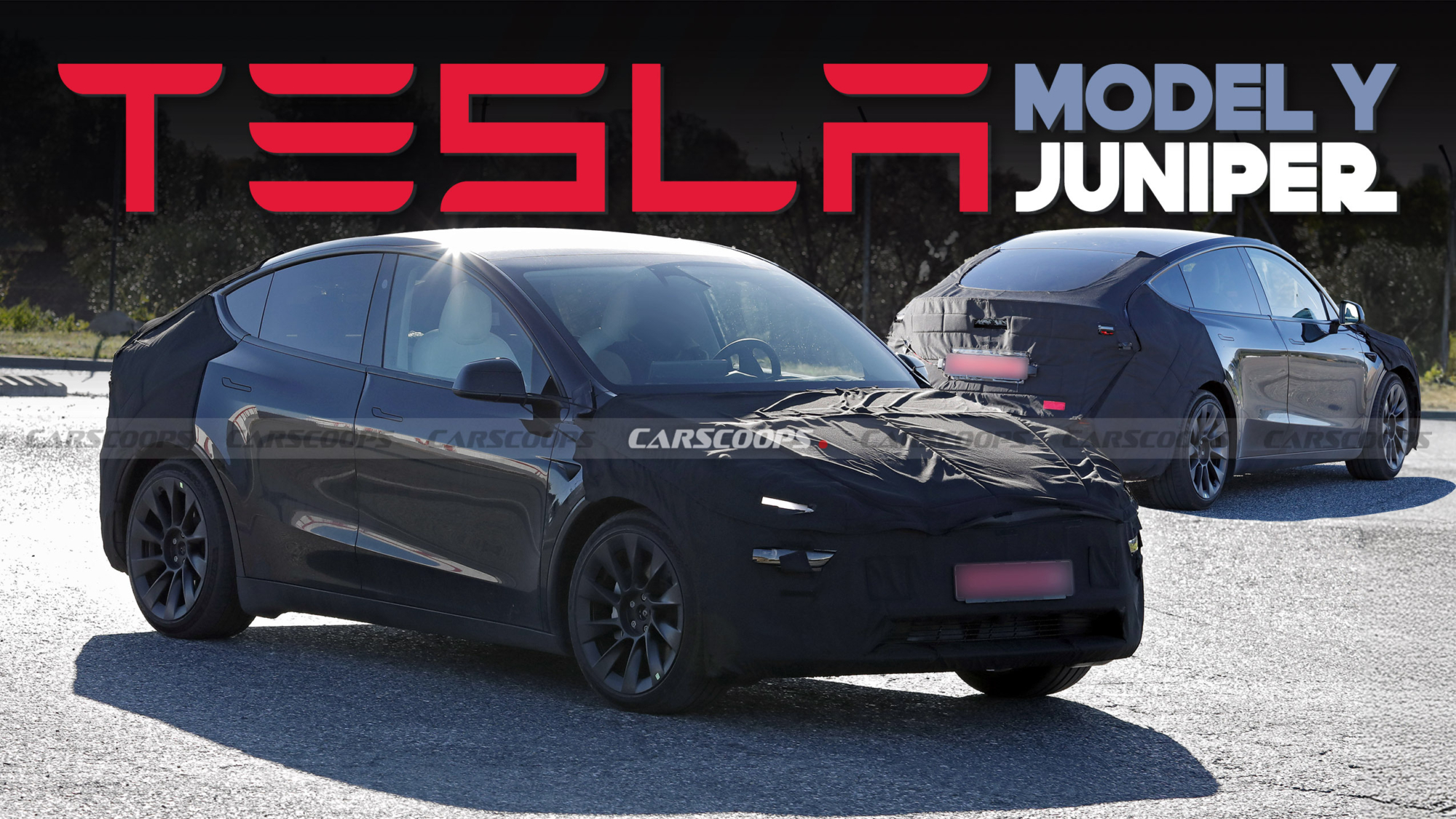 Tesla Model Y Juniper Caught With Split Headlights And Rear Light Bar