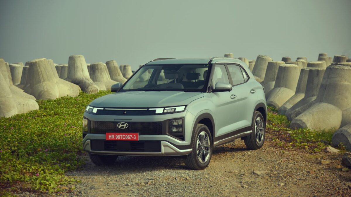 Hyundai Creta Electric Review Image in the first three quarters of gray