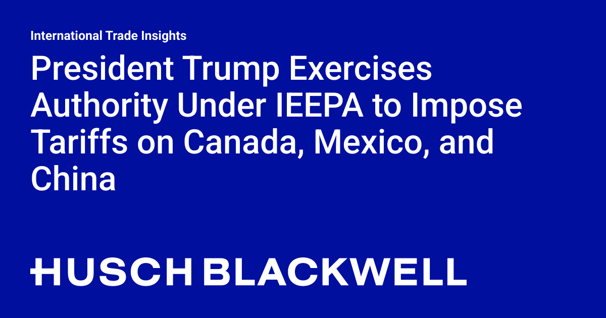 President Trump exercises authority under IEPA to impose